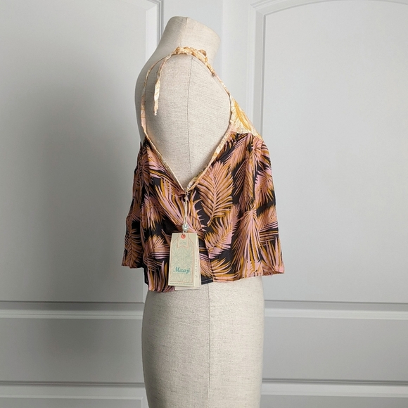 Maaji Crop Top Sleeveless Azahar Clouds Palm Floral Print Swing Style M NWT - Picture 6 of 16